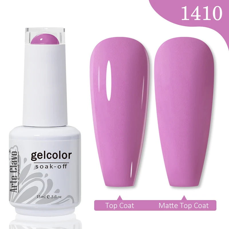 Arte Clavo 15ml Rose Red Pink Color Gel Nail Polish Autumn Winter Hot Sale Long Lasting Soak Off For Manicure Nail Art Gel