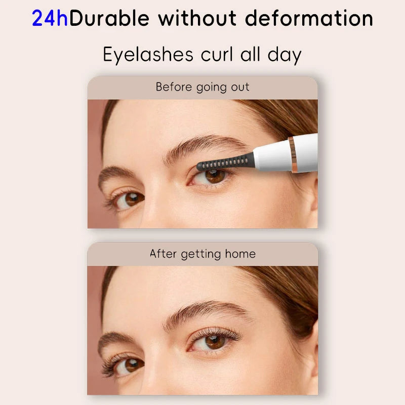 2025 New Electric Heated Eyelash Curler USB Powered Lash Curling Tool Natural Look Beauty Supplies for Home Travel Use