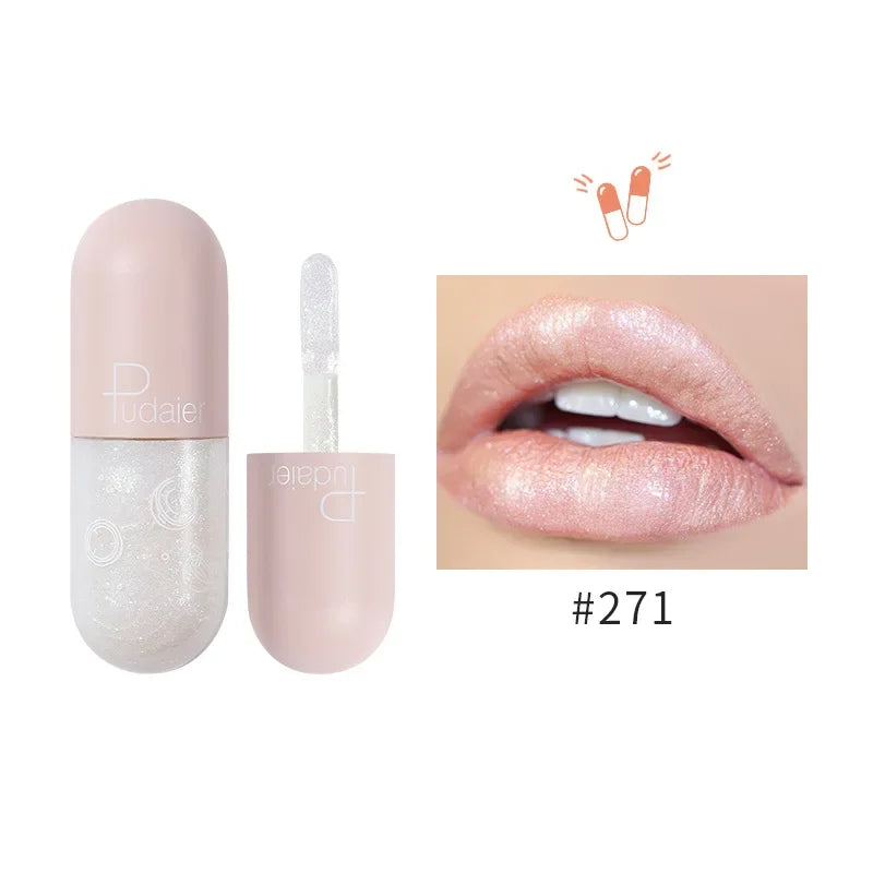 Mini Capsule Mirror Liquid Lipstick Lip Glaze Non-stick Cup Does Not Fall Color Lip Gloss Lip Stick Women Makeup