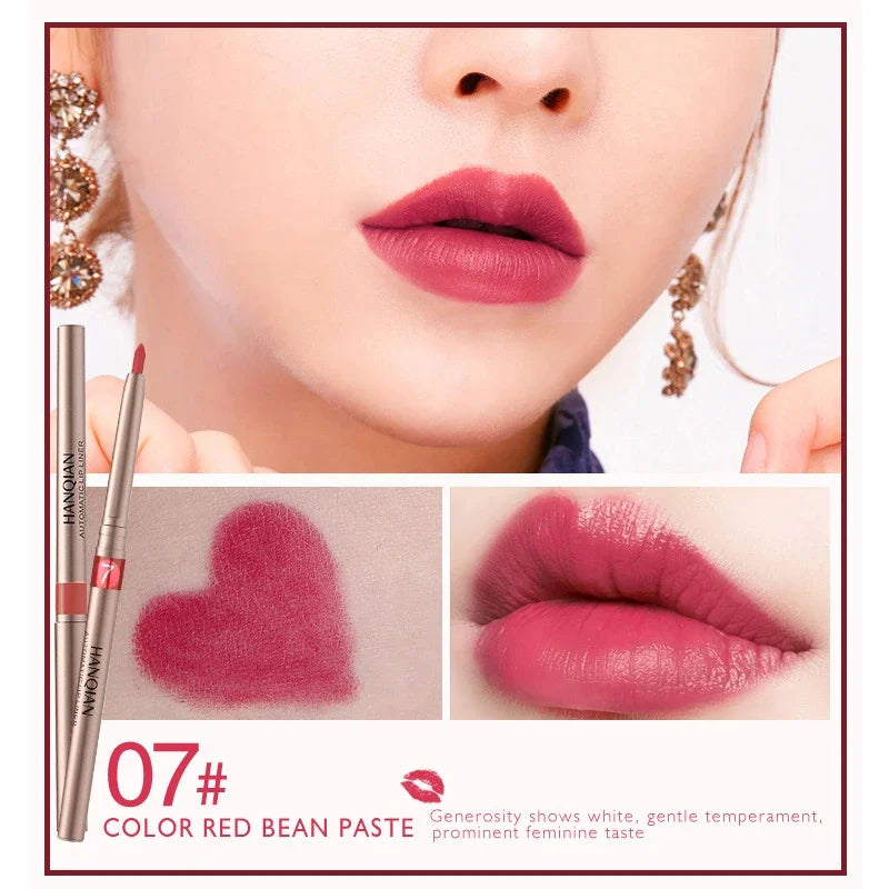 Automatic Rotary Lip Liner Easy Makeup Colour Lipstick Pencil Waterproof Long-lasting Matte Lipsticks Portable Girls Cosmetics
