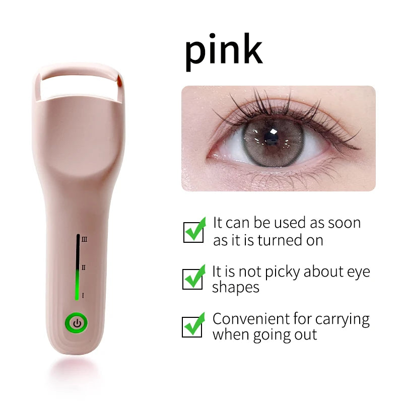Wide Angle Electric Eyelash Curler, 3-Temperature Settings, Memory Function for Preferred Settings, Essential Eye Makeup Tool