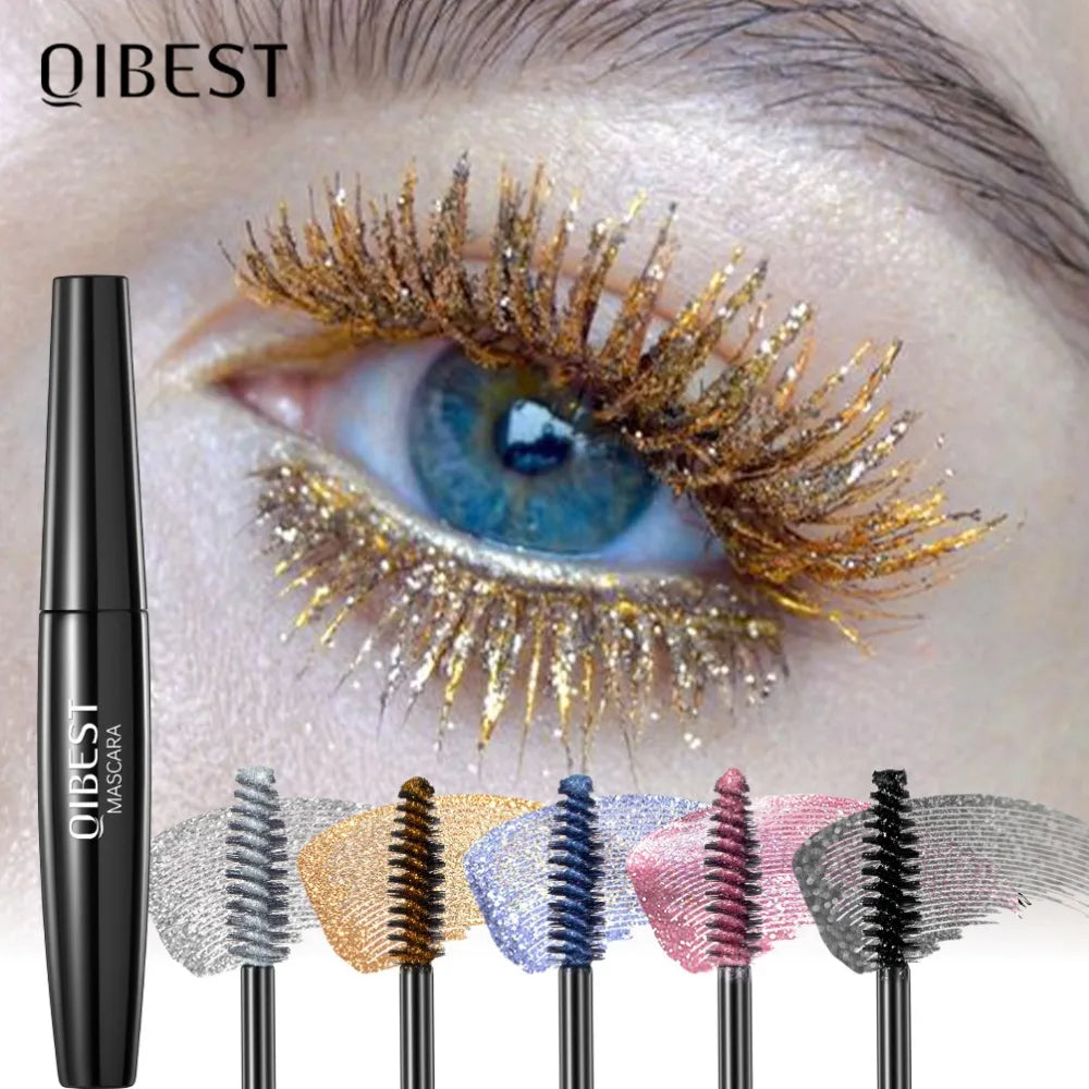 Color Mascara Eyelashes Lengthening Silk Fiber Natural Waterproof Curling Long Lasting Black Purple Silver Stage Eyes Makeup