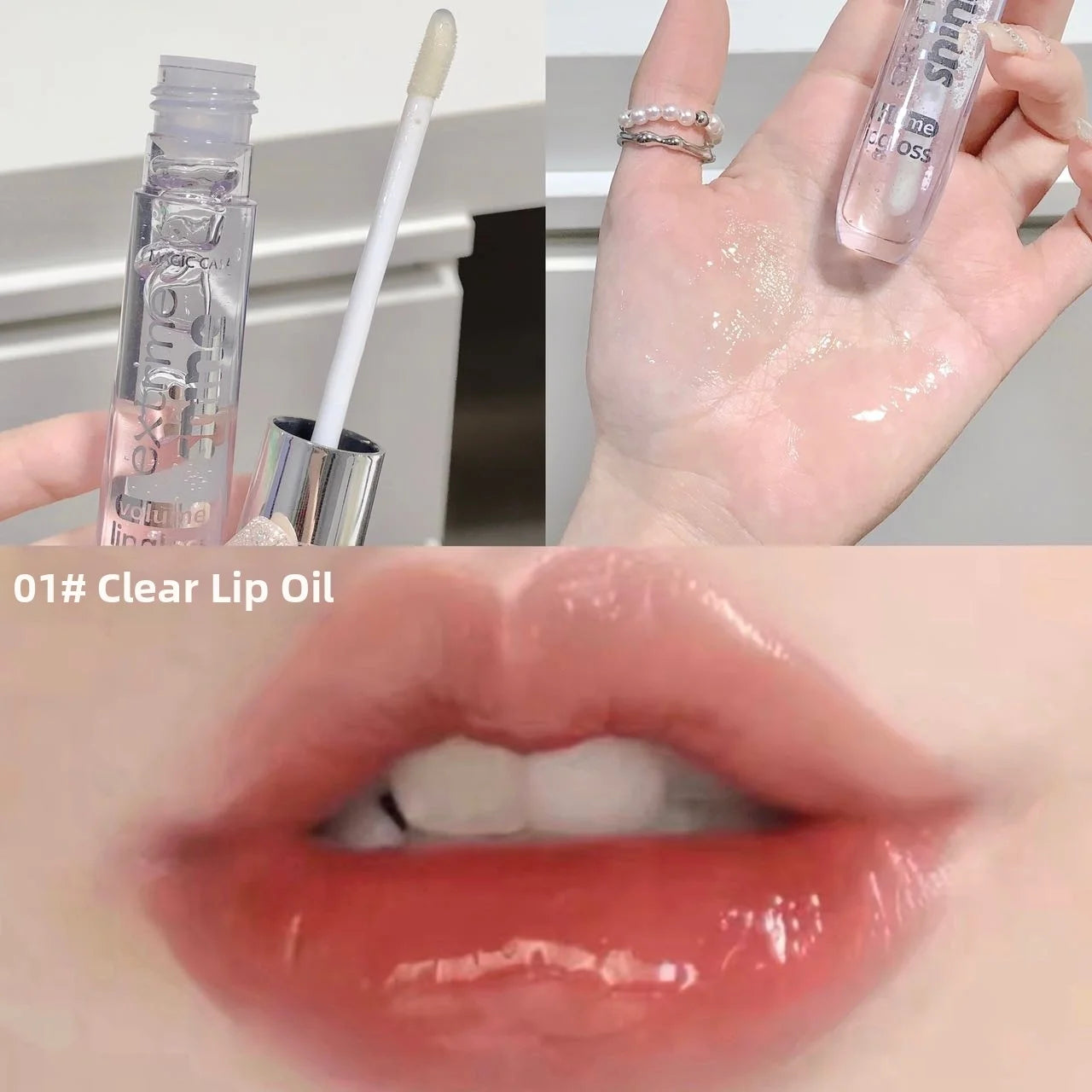 Fine Shimmer Lip Oil Gloss Long Lasting Hydrating Moisturizer Transparent Water Based Pearlescent Lip Glaze