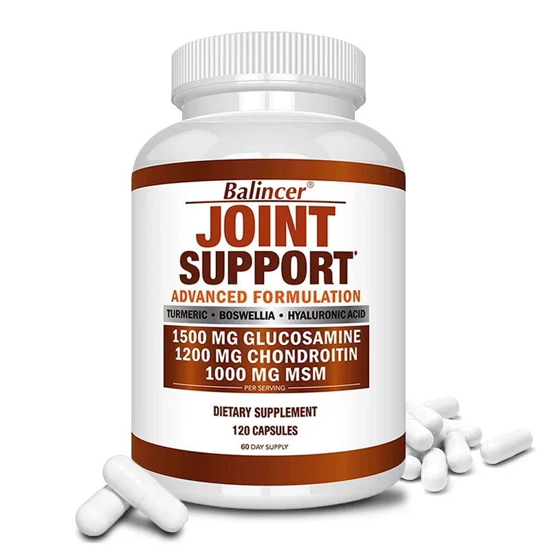 Balincer Glucosamine Chondroitin Msm with Turmeric Capsules, Supports Healthy Joint Structure, Function & Comfort, Non-GMO