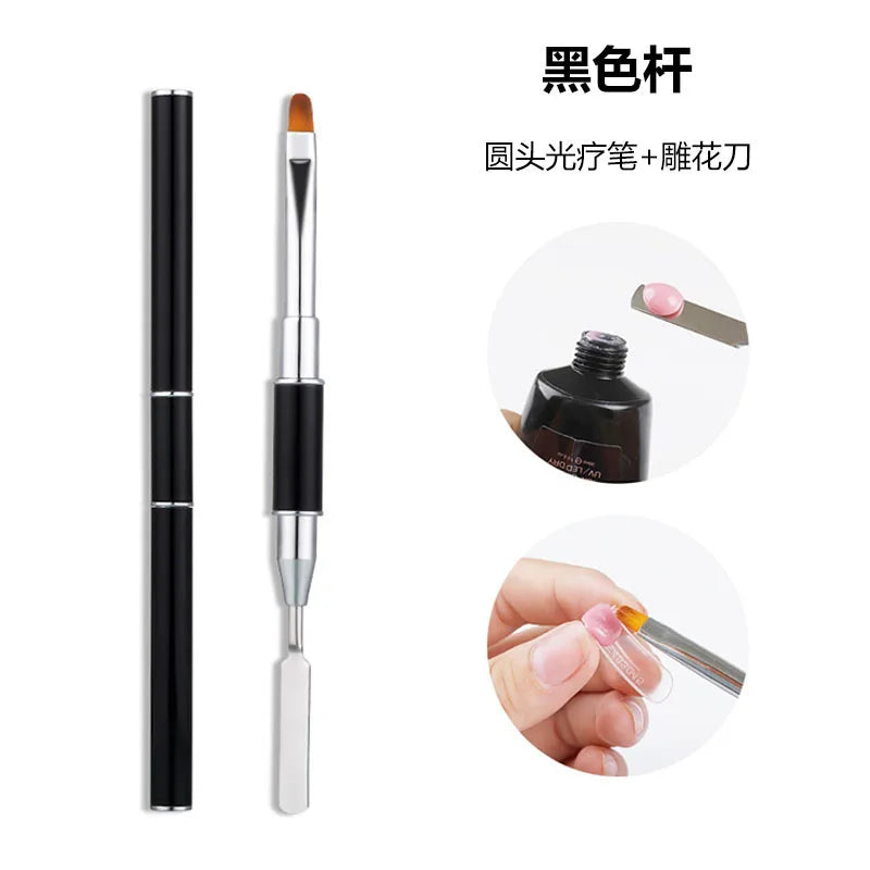 Nail Art Brush Set 5pcs Double-Ended Nail Art Brushes For Long Lines, Thin Liner Brush For Nails Detail Professional nail tools