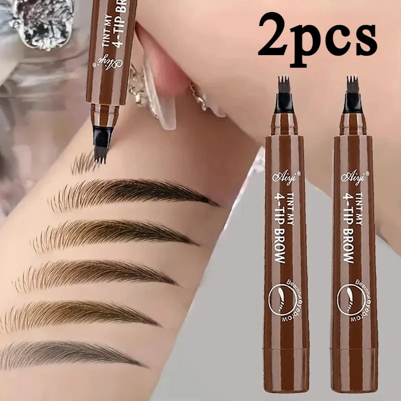 4-fork Magic Eyebrow Pencil, with fine strokes to create a natural eyebrow shape, Ultra-Realistic Hair