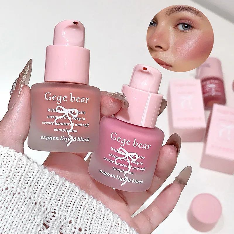 Gege Bear Oxygen Lightweight Blush - 11.5ml, Hydrating & Fine Texture, Dewy Finish, Pink Tone, Beginner-friendly, Matte Mist