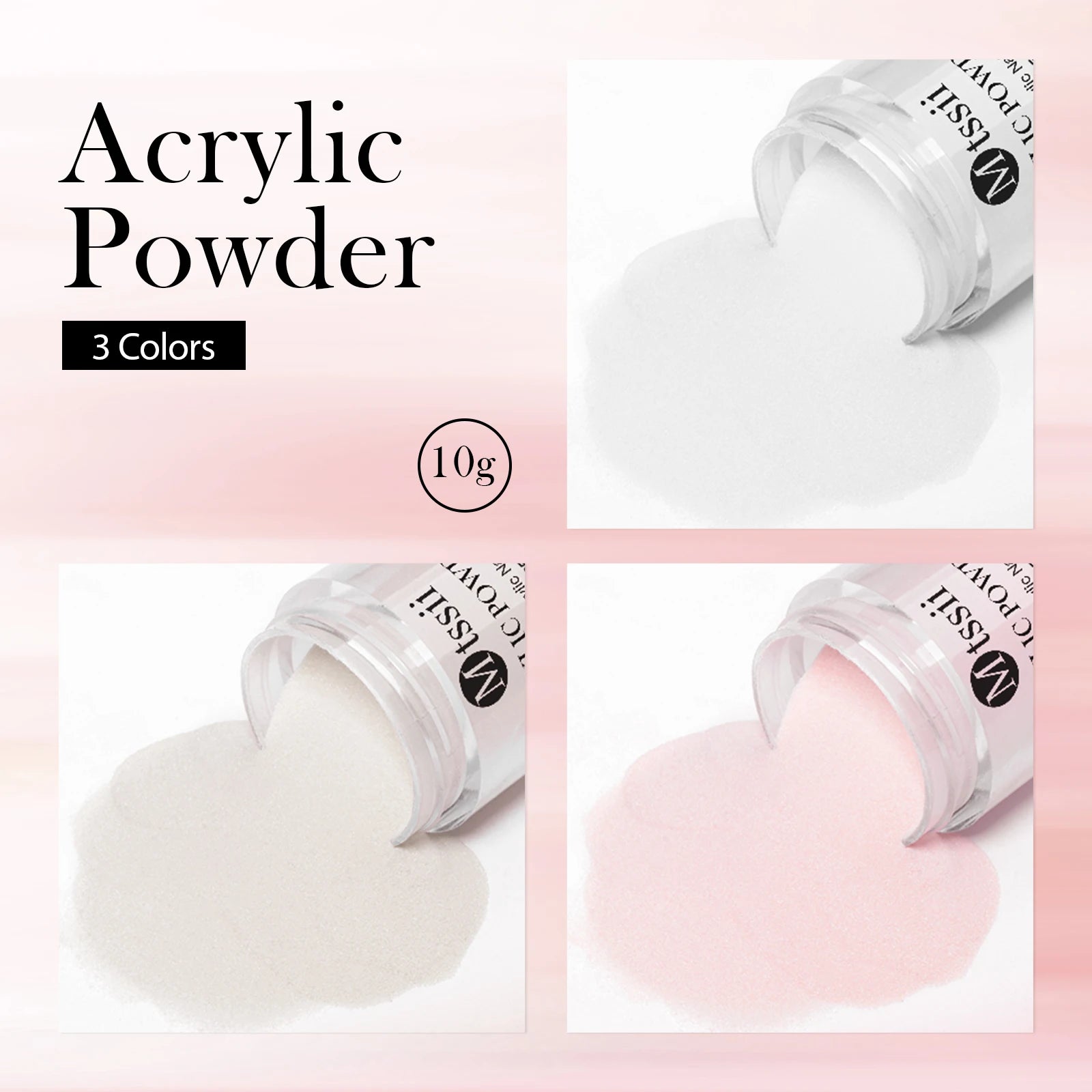 8pc Acrylic Powder Nail System Set, Nude Pink, Monomer Liquid Set for Nails Extension, Carving Flower, Adheshing Decorations DIY