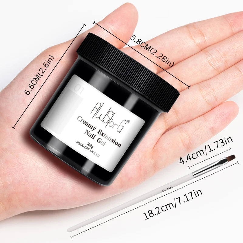 AWStorG 3pcs/Set 100g Clear Creamy Building Nail Gel Nail Extension Gel Kit Hard Constructed Gel Nail Strengthener Manicure