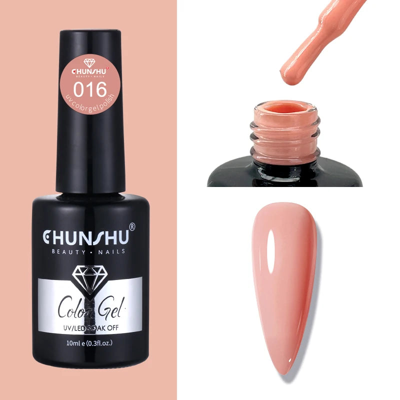 CHUNSHU 10ml Gel Nail Polish Soak Off Semi-Permanent Varnish Professional Salon UV LED Nails Art Gel No Smell All Seasons Colors