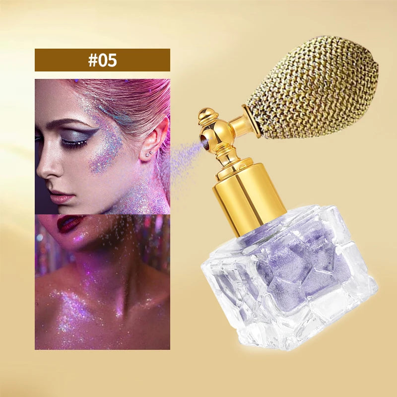 Diamond Shimmering Multi-Color Brightening Glitter Spray High Gloss Face Body Powder High Glitter Spray Powder Makeup Cosmetics