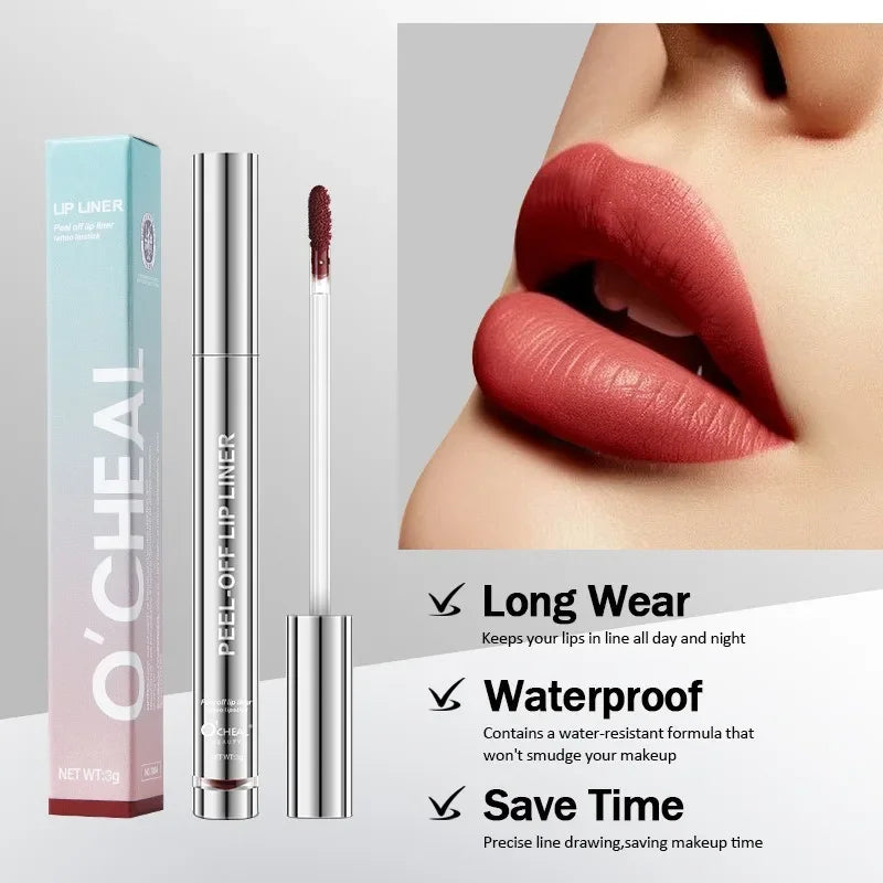 Peel Off Lip Liner Stain Kit - Long-Lasting Waterproof Matte Lip Tint Set for Women, Trend Colors, Easy to Use
