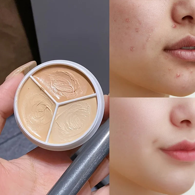 3-Color Concealer Palette Professionally Covers Eyes Dark Circles Spots Pimples Black Lacrimal Groove Repair Foundation Make Up