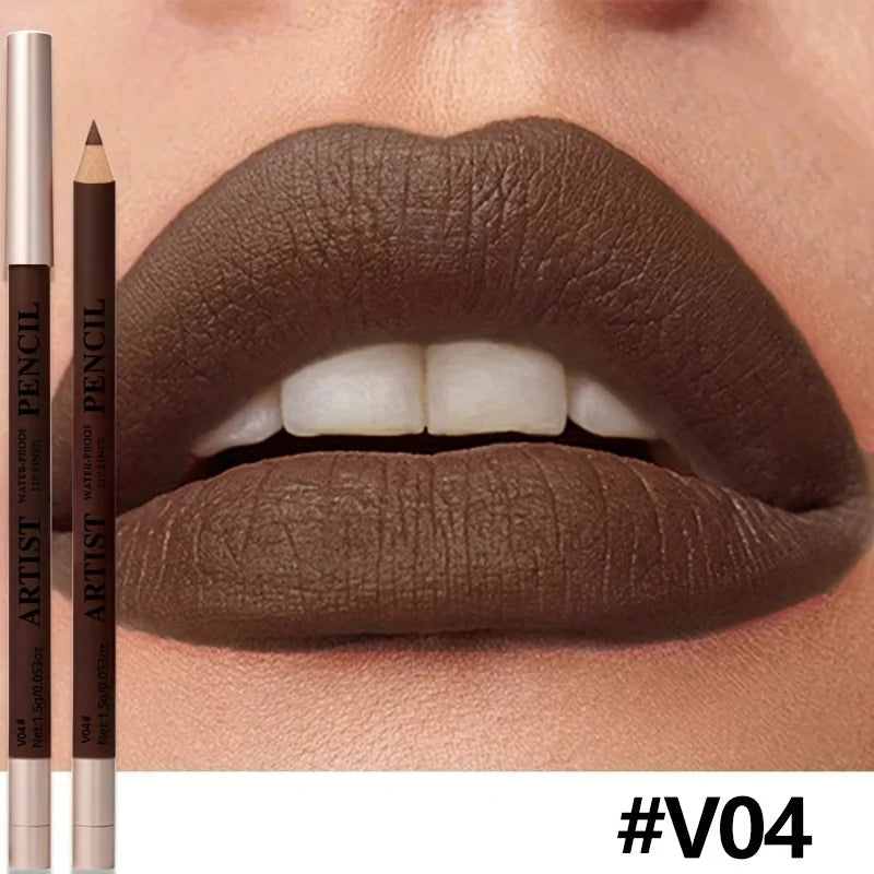 Matte Lip Liner Pencil Water-Resistant Long-Lasting Non-Dry Formula All Beige Types Matte Lip Makeup for Lipstick &Glossy Liners