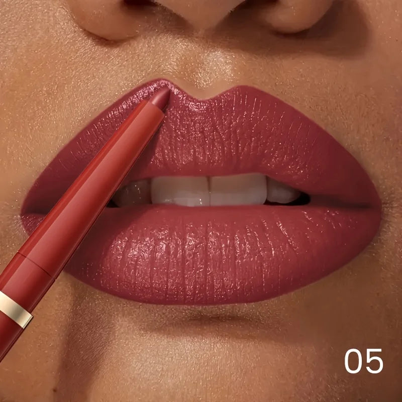 Long-lasting Waterproof Matte Nude Lip Liner - High Pigmentation, Retractable, Smooth Application, Natural Look