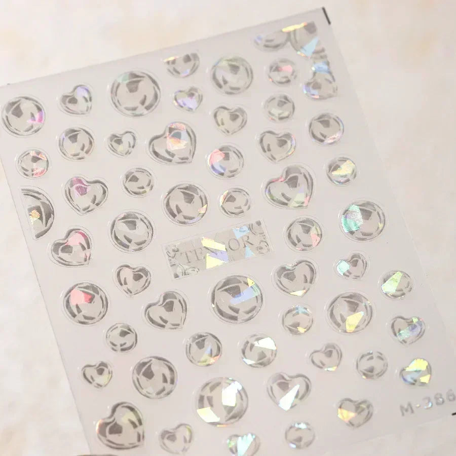 Goldfish Cavort Water Grass Lotus Flower Leaf Brocaded Carp Koi Ripple Droplet Water Bubbles 5D Nail Art Stickers Manicure Decal