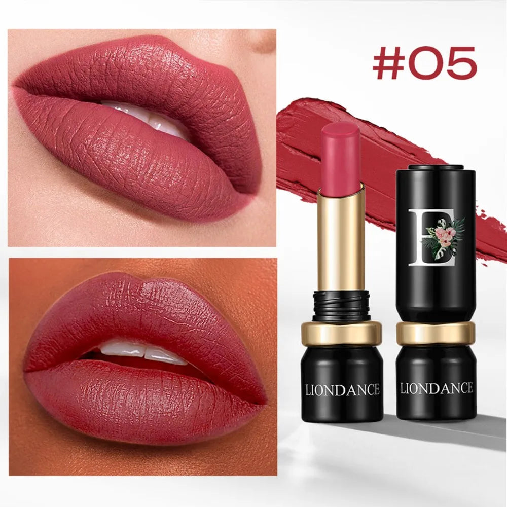 Velvet Mist Flower Lipstick High Pigment Long Lasting Matte Lip Gloss Dark Rich Colors Waterproof Creamy Smooth Lips Makeup