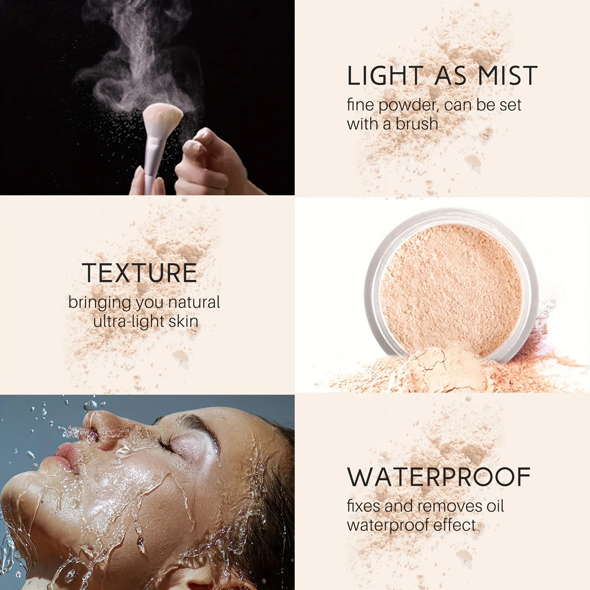 Loose Powder Honey Pearlescent Powder Makeup Powder Matte Finish Oil Control Waterproof Full Coverage Powder Foundation