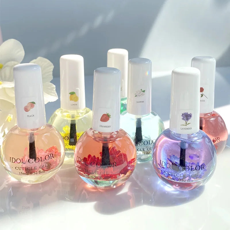 15ml Peach Nail Nutrition Oil Fruit Flower 8 Smells Nutritional Treatment Nail Cuticle Revitalizer Oil Nourish Skin -Winter Need