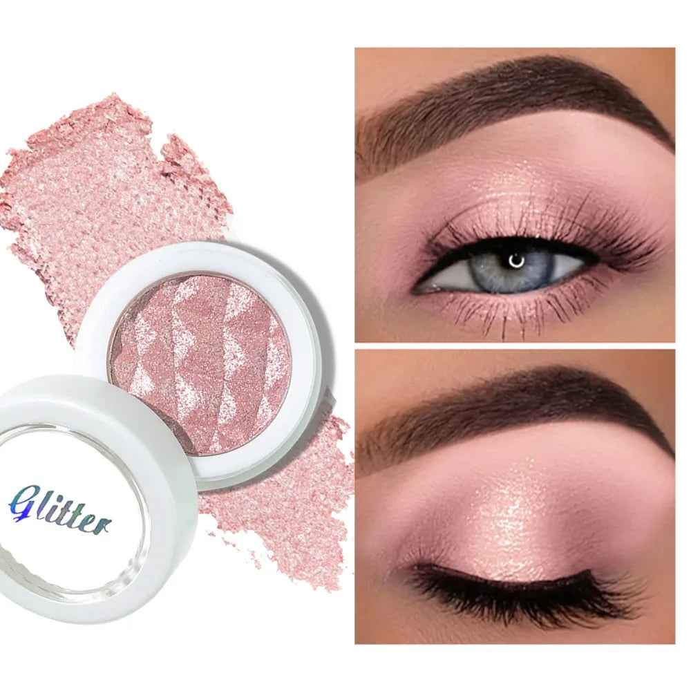 Glittery Single Color Eye Shadow 1PC Long-lasting Fine Powder Perfect for Creating Stunning Christmas Gift Makeup Looks