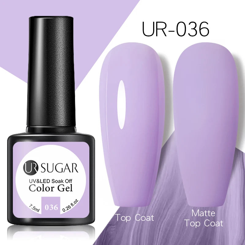 UR SUGAR 7.5ml Rose Glitter Solid Color Gel Nail Polish Jelly Nude Pink Semi Permanent DIY Nail Art UV LED Soak Off Gel