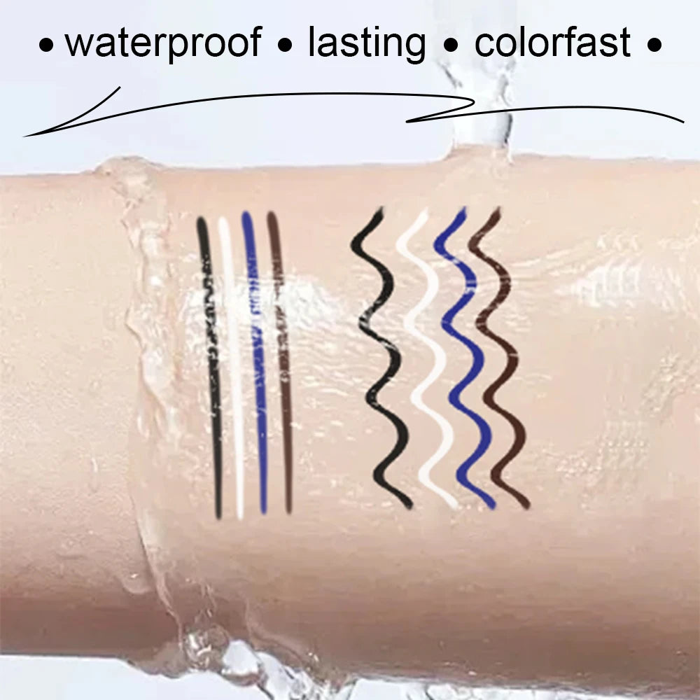 DUNUF 4 Pcs Durable Waterproof Eyeliner Pencil Non-smudging Soft Easy to Operate Sweat-proof and Easy to Color Beginner Friendly