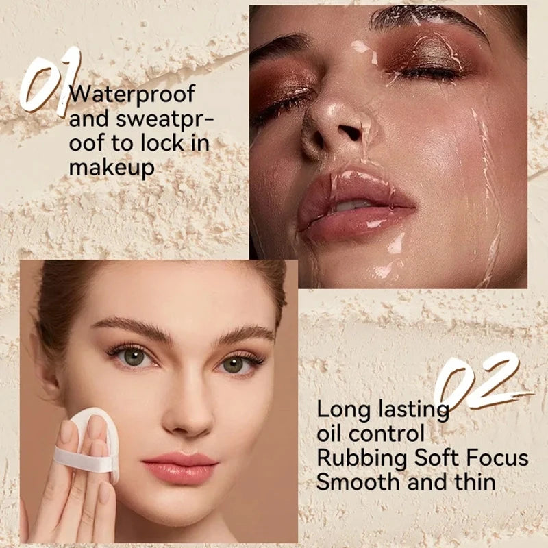 4 Colors Matte Loose Powder Face Whitening Skin Finish Transparent Pink Nude Mineral Makeup Cosmetic Foundation Setting Powder