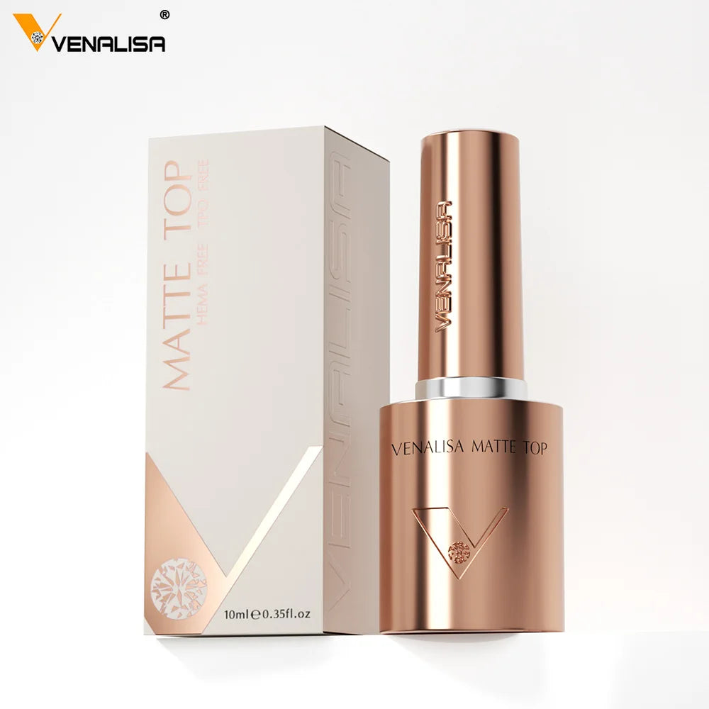 Venalisa 10ml Hema Free Ultra Glossy Long Wear Diamond Top Coat Nail Manicure Soak Off UV LED Base Matte Color Nail Gel Polish