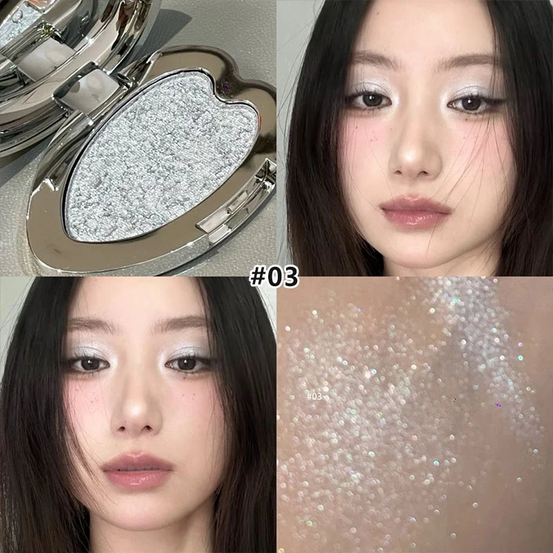 Chameleon Smoked Blue Eyeshadow Monochrome Diamond Highlighter Contouring Palette Fine Flash Brighten Metallic Eye Shadow Makeup