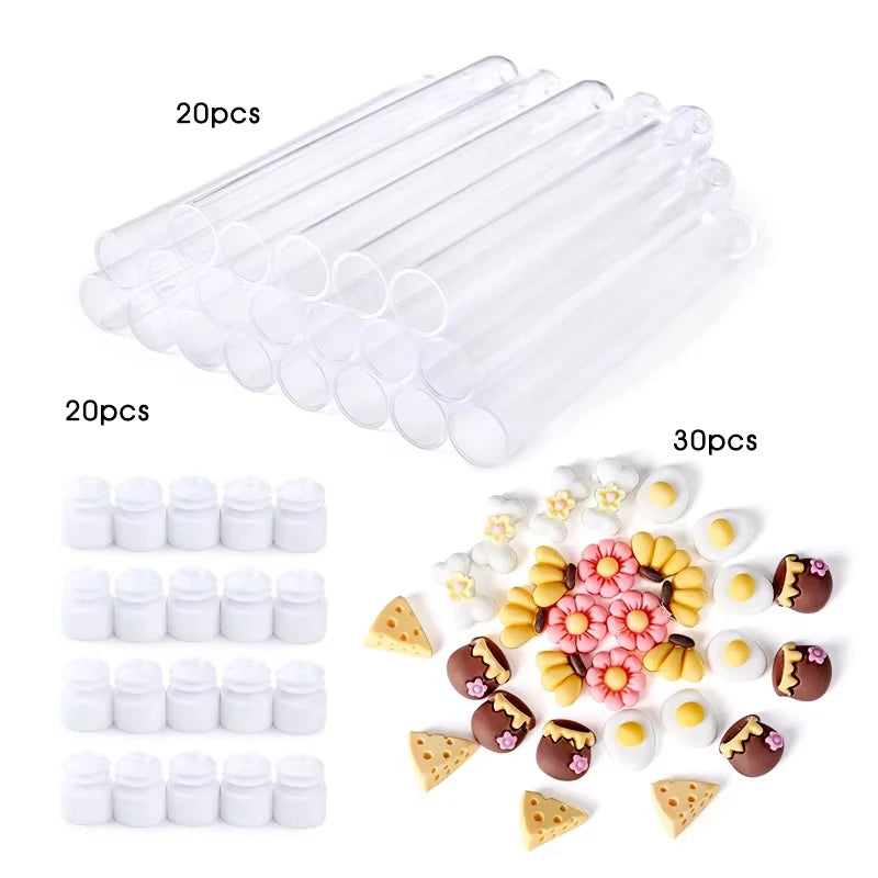 20Pcs Reusable Eyelash Brush Tube Christmas Style Disposable Mascara Wands Applicator with Tube Dust-proof Tubes Makeup Tools