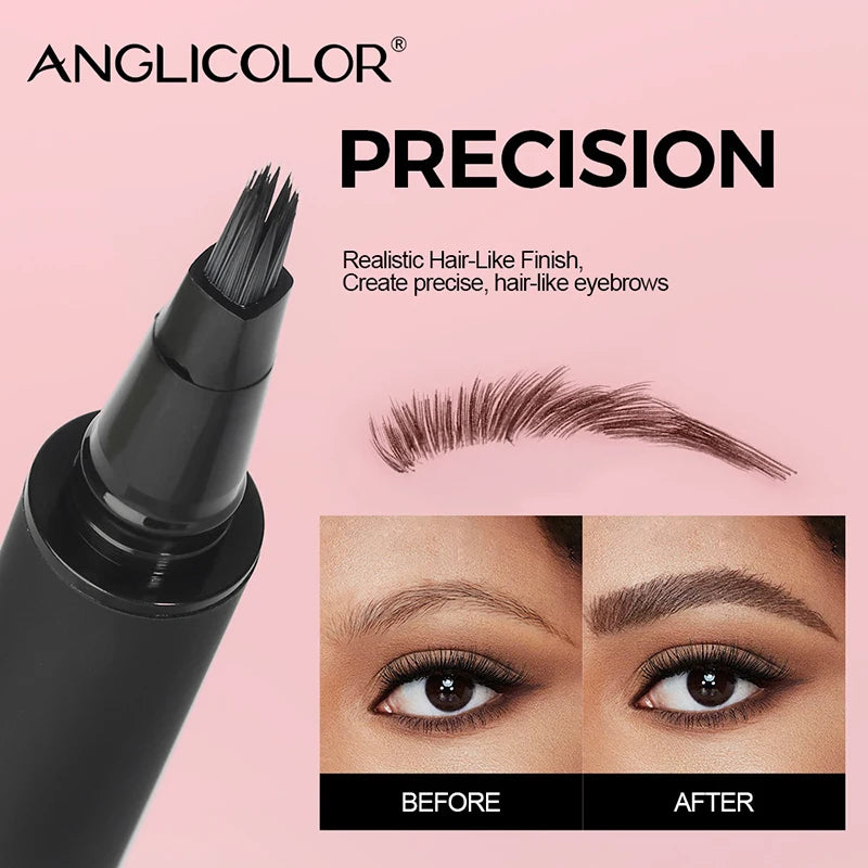 Liquid Wild Eyebrow Pencil Square Angled Brush Multifunction 3D Brow Dye Cream Hairline Anti-smudge Waterproof Eyebrow Tint Pen