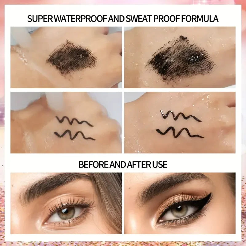 4D Mascara & Liquid Eyeliner Kit,Waterproof,Sweat-Proof, Smudge-Proof, Long Lasting, Quick Drying Perfect Eyes Makeup Set Gifts