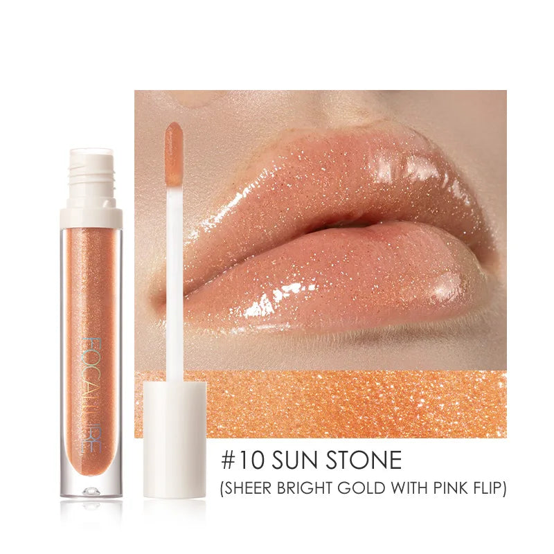 Wholesale FOCALLURE Makeup Lip Gloss Moisturizing Long Lasting Juicy Jelly Lip Tint Shiny Transparent Lipgloss Women's Cosmetics