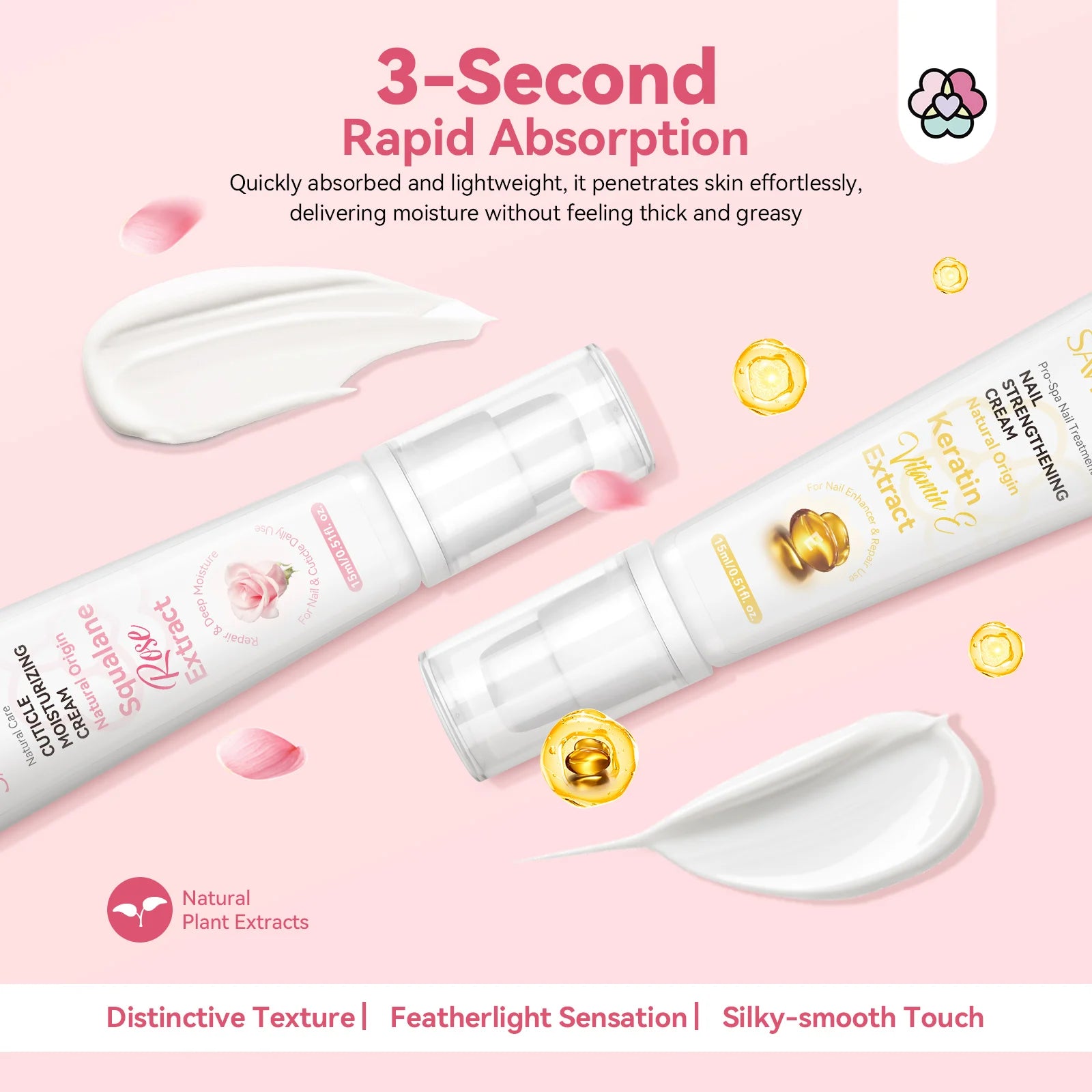 SAVILAND Nail Strengthener with VE and Keratin for Damaged Nails Strengthens Nails And Cuticles Protector Finger Nail Care