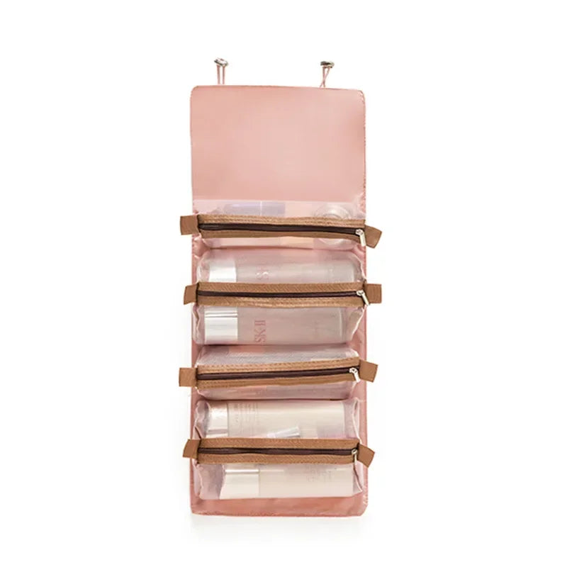 Portable Large Capacity 4 in 1 Makeup Bags Portable Folding Travel Cosmetics Storage Toiletry Bag Detachable Cosmetic Bag