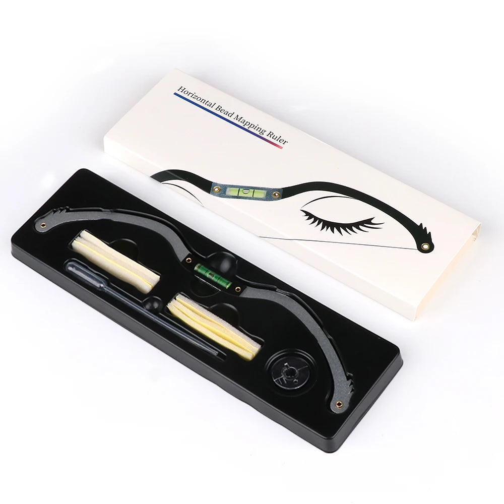 1 Set Microblading Permannet Makeup Bow And Arrow Line Ruler Eyebrow Stencils Measuring Brow String Inked Tattoo PMU For Mapping