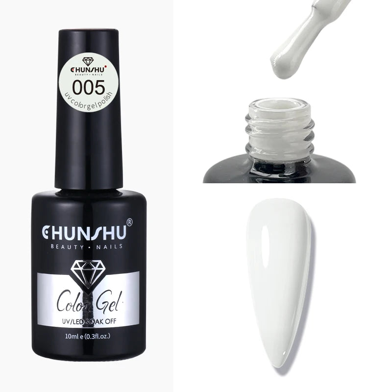 CHUNSHU 10ml Gel Nail Polish Soak Off Semi-Permanent Varnish Professional Salon UV LED Nails Art Gel No Smell All Seasons Colors