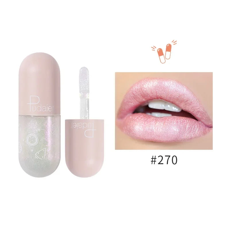Mini Capsule Mirror Liquid Lipstick Lip Glaze Non-stick Cup Does Not Fall Color Lip Gloss Lip Stick Women Makeup