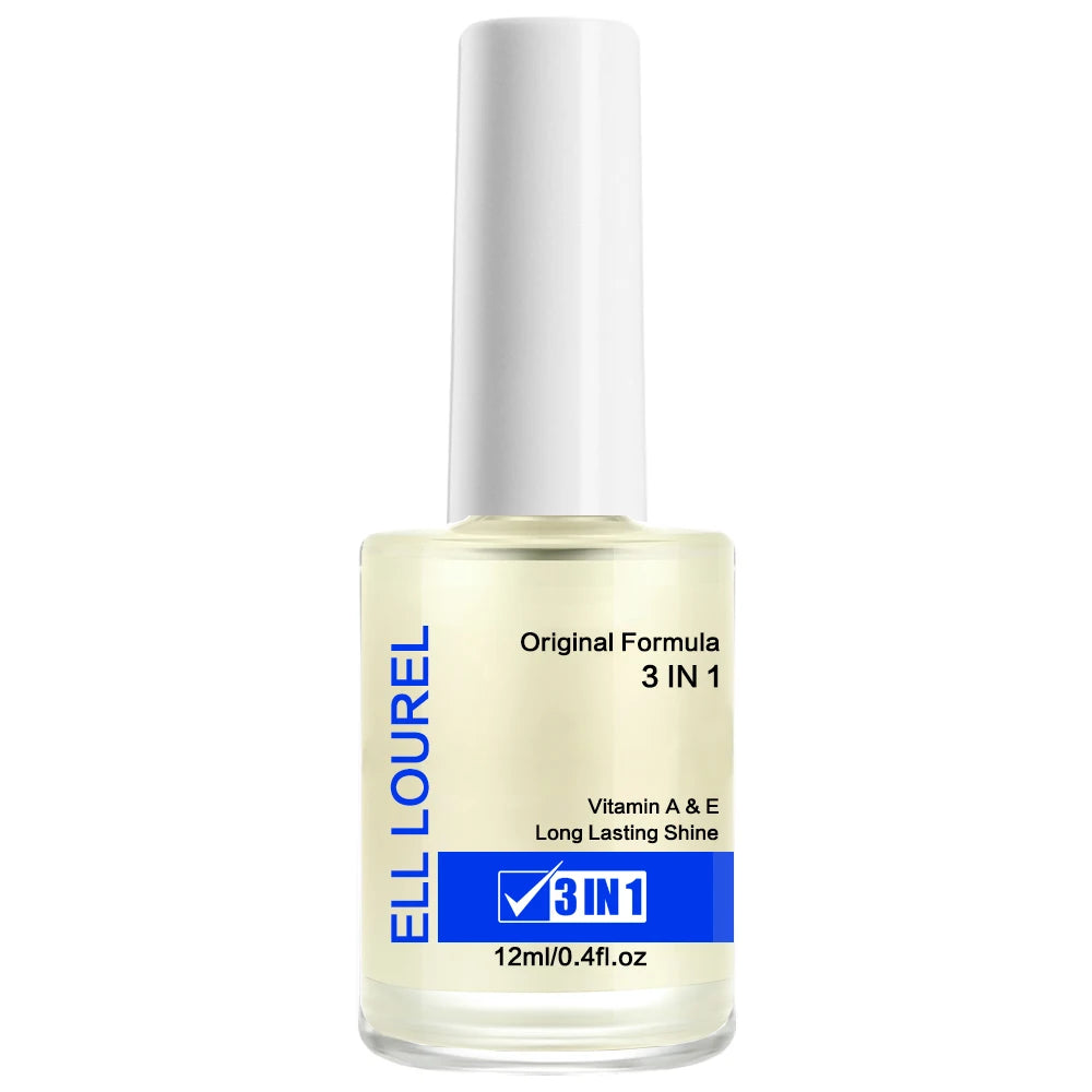 ELL LOUREL Original Formula 3 IN 1 Nail Strengthener Vitamin A,E Long Lasting Shine Nail Hardener Keratin Growth Polish Care
