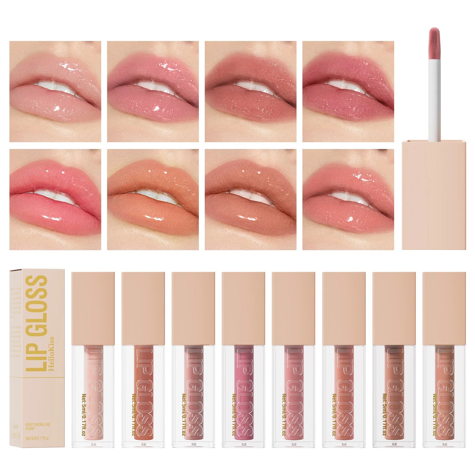 Lip Gloss Long-lasting Moisturizing Easy Halo-dyeing Waterproof Mirror Water Glass Lip Gloss Transparent Color Cosmetics