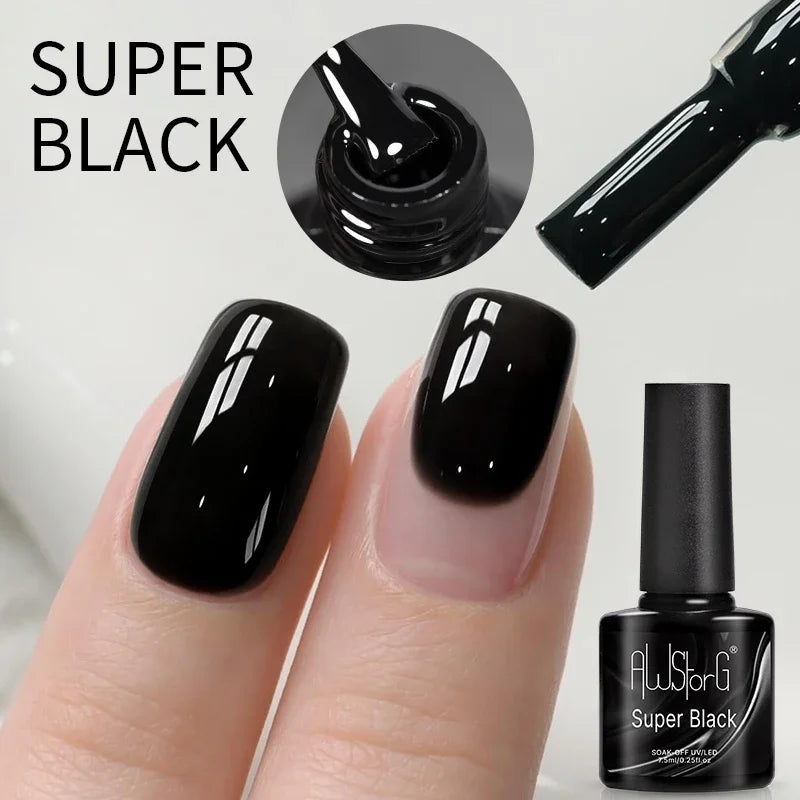 AWStorG 7.5ML Golden Gradient Cat Eye Magnetic Gel Sparkling Glitter Nail Polish Semi Permanent UV Nail Art No Need Base Color