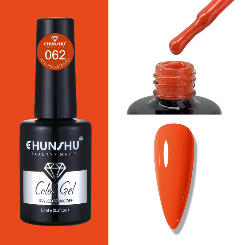 CHUNSHU 10ml Gel Nail Polish Soak Off Semi-Permanent Varnish Professional Salon UV LED Nails Art Gel No Smell All Seasons Colors