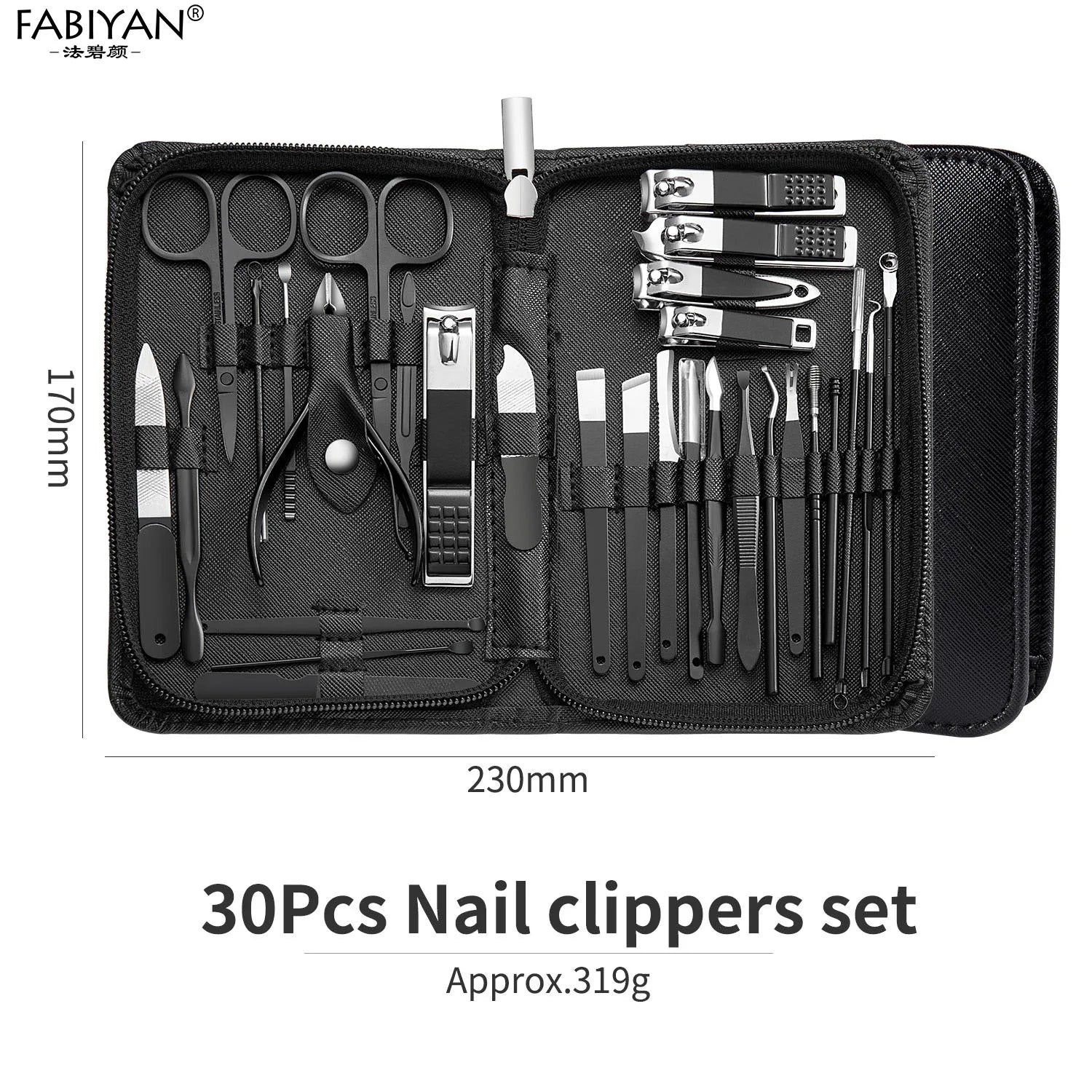 Green 7-22Pcs Nail Art Cutter Pedicure Scissors Nail Clipper Tool Set Manicure Pedicure Dead Skin Remover With Case