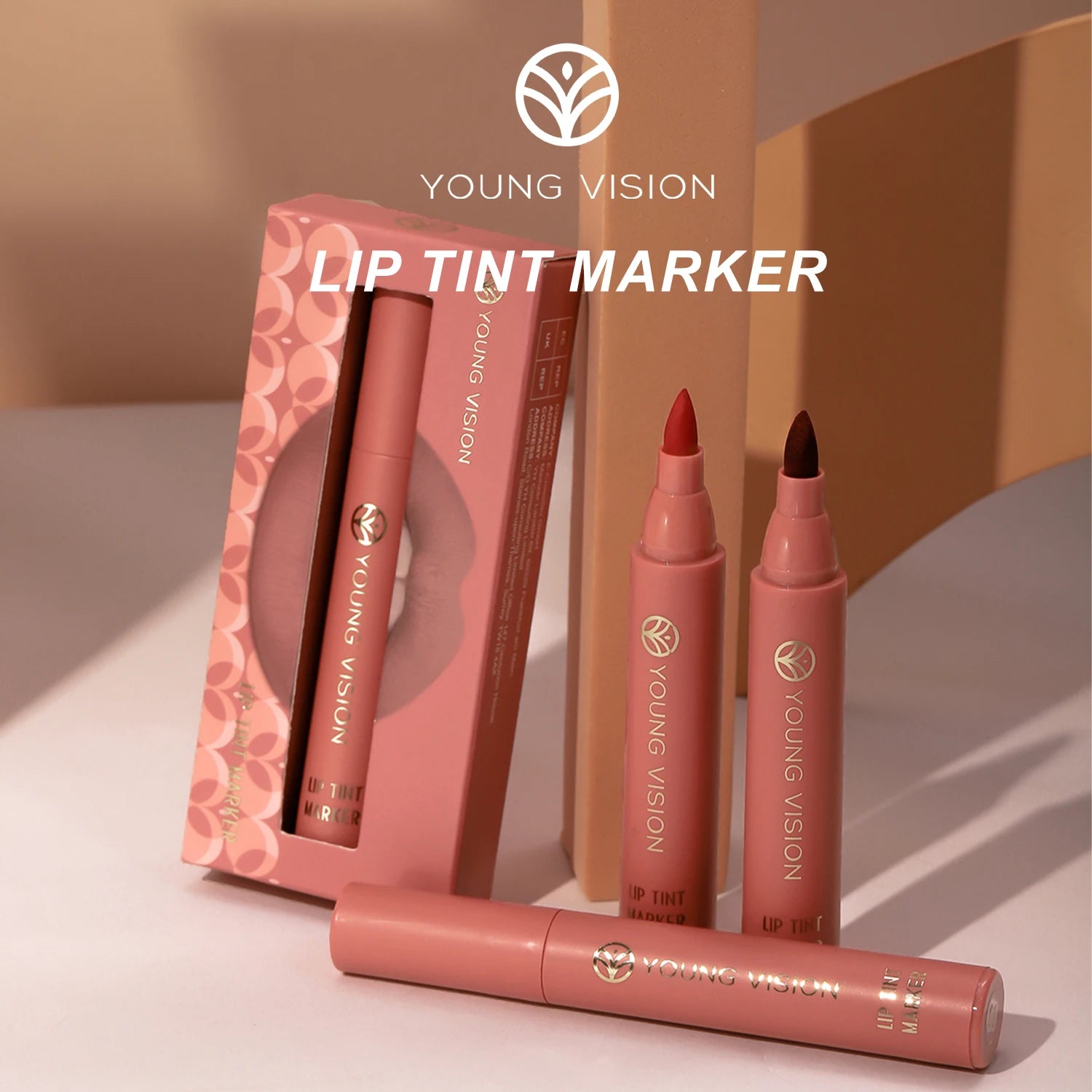 3pcs/ set Lip Tint Marker Liquid lipstick Nude Matte Shades, Lip Liner and Stick 2-in-1, Durable waterproof Christmas gift