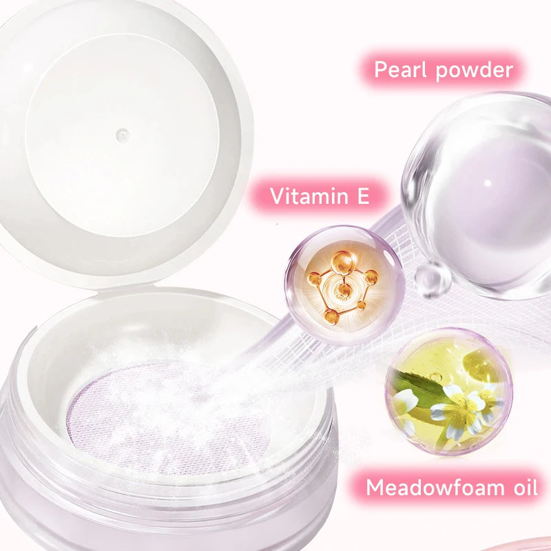 Setting Powder, Lightweight Oil-Control Powder Without Oil, Semi-Transparent, Firming Powder, 24-Hour Shine Control Powder