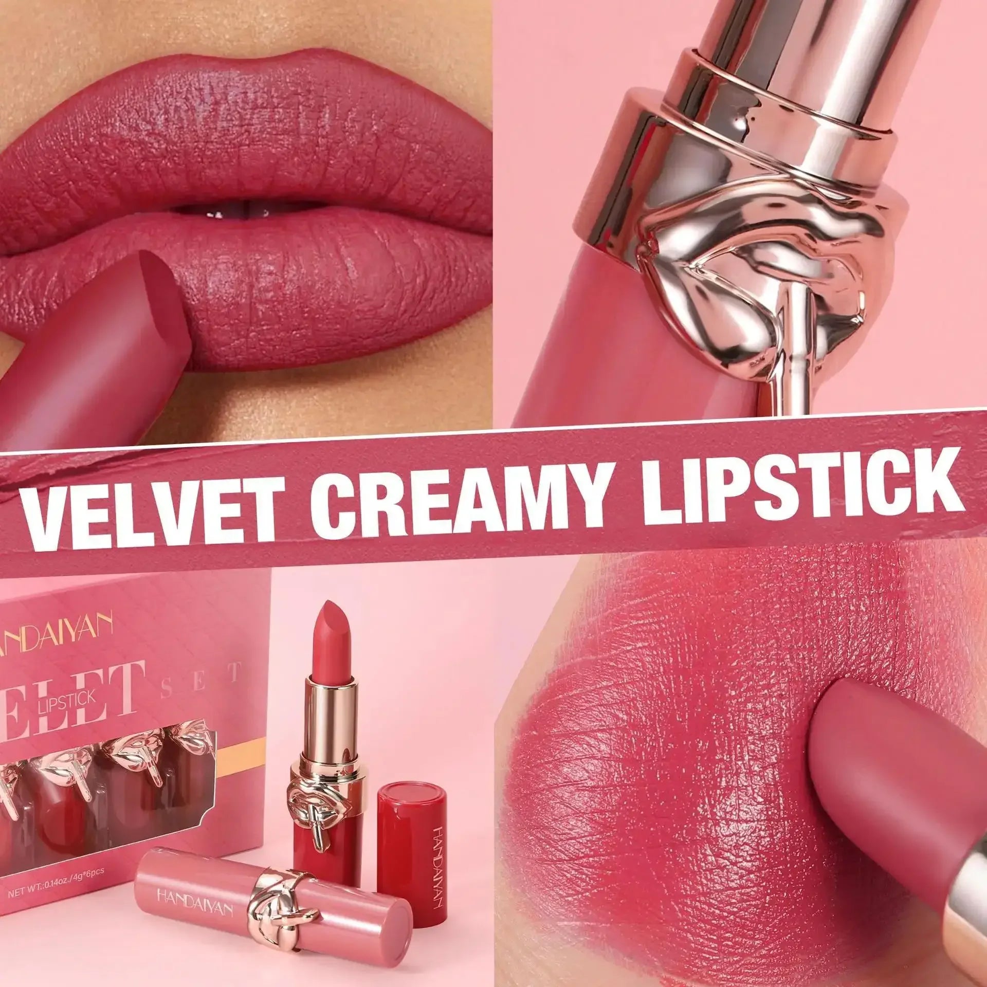 Waterproof Velvet Lipstick Set Matte High Pigment Long Lasting Moisturizing Non Fade Nude Red Lip Gloss Beauty Cosmetic