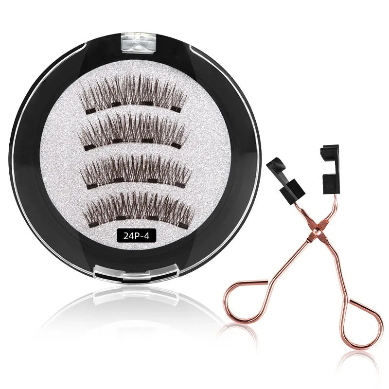 3D Magnetic False Eyelashes Reusable Magnetic Eyelashes With 4 Magnetic Lashes Natural Eyelash Extension Makeup Tools