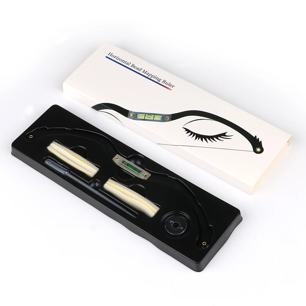 1 Set Microblading Permannet Makeup Bow And Arrow Line Ruler Eyebrow Stencils Measuring Brow String Inked Tattoo PMU For Mapping