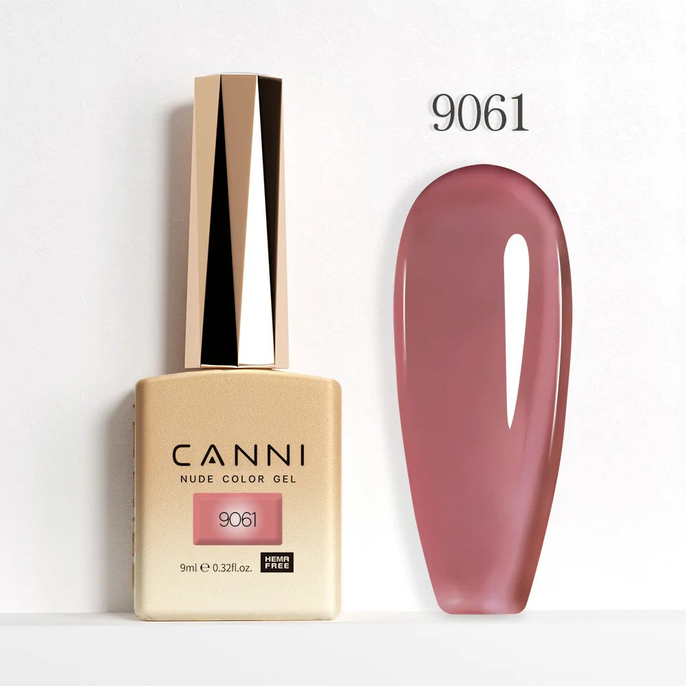 9ml CANNI HEMA/TPO FREE Nude Pink Color Nail Gel Polish Full Coverage Semi Permanent Long Wear Top Coat Venalisa Gel Varnish
