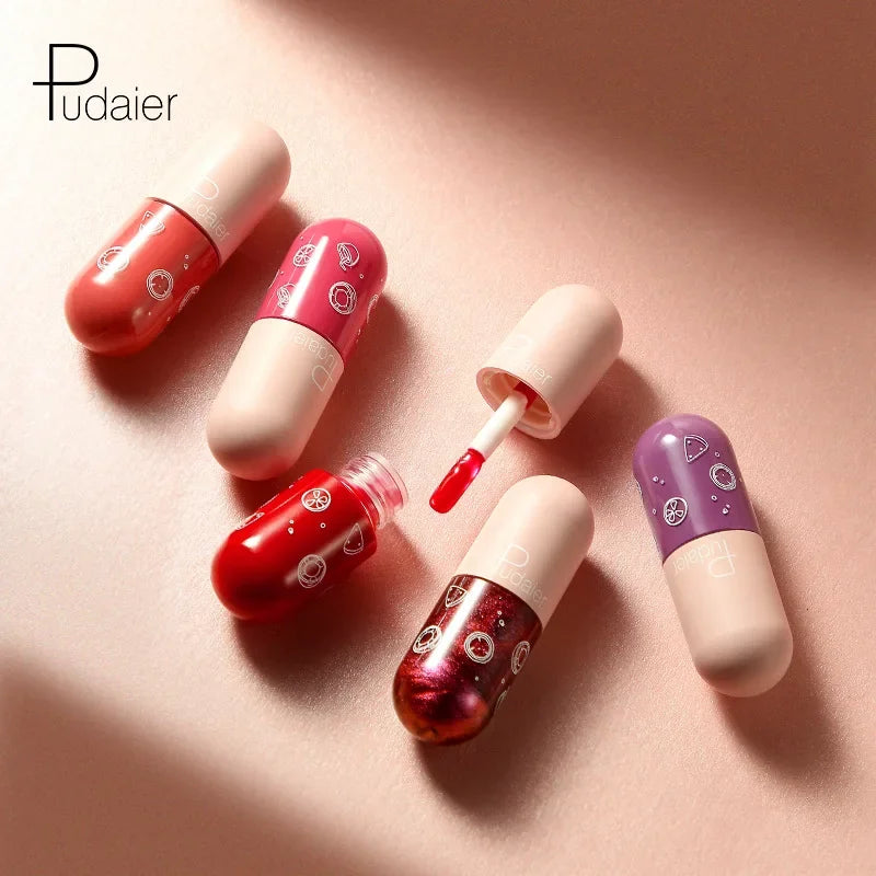 Mini Capsule Mirror Liquid Lipstick Lip Glaze Non-stick Cup Does Not Fall Color Lip Gloss Lip Stick Women Makeup